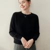 100% Cachemir Puro Tejido de Punto para Mujer Raglán Cuello Redondo Tejido de Punto de Cachemir Holgado Suave Cera Prendas de Punto Base Moda Cálida Tejido de Punto