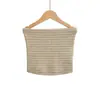 Cl2604-26 Estilo Nuevo de Principios de Primavera Estilo Americano Deseo Puro Dulce y Picante Texturizado Multicolor Elástico Ajustado Top de Punto Tubo