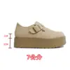 Sapatos Birkenstock de Couro Genuíno Solado Grosso Totalmente Fechados Forrados com Lã Outono e Inverno Slip-On Flats Retrô Sapatos de Algodão Birkenstock de Couro Genuíno para Mulheres