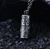 Collar con colgante de plata de ley S925 para hombres y mujeres estilo retro mantra de seis palabras Buda estilo encuadernación caja Gawu colgante venta al por mayor