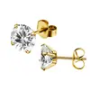 Aretes de Acero Inoxidable Estilo Europeo y Americano AAA Zirconia Colorida Redonda Mariposa Tachuelas para Oreja Hélice Simple Versátil Accesorios de Aretes de Moda