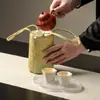 Bolsa de tela para juegos de té, con diseño temático de primavera, adecuada para guardar juegos de té chinos, un bolso de mano portátil para accesorios de té