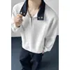 Otoño 2026 Nuevo Estilo Estilo Hong Kong Tallas Grandes Algodón Chino Cuello Alto Bloque de Color Sudadera M-5X HW26678-TeP37