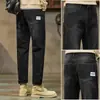 Jeans cropped para hombre, pierna recta, corte holgado, estilo American high-street, modernos, versátiles, corte ajustado, skinny, pantalones casuales para hombre