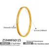 Pulseira com Fecho de Zircônia Microincrustada Moda Transfronteiriça Anel Liso Geométrico Aço Inoxidável Banhado a Ouro Real 18K Pulseira Não Desbota
