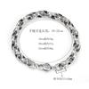 Venta al por mayor, pulsera vintage para hombre con anillo ovalado de mantra de seis palabras en plata de ley S925, con hebilla de resorte y diamante.