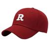 Gorra de Béisbol de Moda con Letra R Coreana para Pareja, Visera Curva, Gorra Deportiva para Cabeza Grande y Cara Delgada, Gorra Pequeña Casual