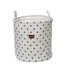 Cesta de lavandería de lunares para mesita de noche, almacenamiento para dormitorio, gran capacidad, cesta de lavandería para baño, redonda, plegable, para dormitorio