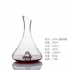 Decantador de vino de cristal sin plomo decantador de vino estilo europeo sin pie rayado grabado veta de martillo diagonal decantador de vino decantador de vino