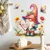 Pegatinas para el Día de la Madre al por Mayor Gnomo de Dibujos Animados Curativo Corazón Pegatinas para Ventana Decoración de Atmósfera Festiva Pegatinas Adhesivas