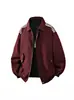 Chaqueta de solapa de tres rayas de moda estilo americano para hombre, ropa de trabajo vintage de primavera y otoño, cortavientos casual holgado de moda