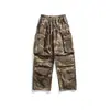 Pantalones cargo de camuflaje de estilo americano Black Fleet, marca moderna, resistentes, multibolsillos, pantalones largos rectos holgados para exteriores, pantalones casuales para parejas