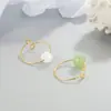 Anillo de Jade Hetian para Mujer, Diseño de Nicho, Anillo de Cola con Perla de Jade Blanco, Nuevo Anillo Abierto Trendy Único para Dedo Índice, Estilo Vintage