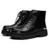 Botas Martin para hombre 2023 nuevas de nicho con plataforma de caña media mono botas botas de motocicleta negras estilo británico modernas Zapatos Derby