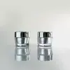 Em estoque tampa banhada a spray prata frasco triângulo para creme 15g plástico série portátil de viagem embalagem para skincare creme para os olhos