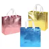 Sacolas de Presente Transfronteiriças em Estoque, Sacolas de Embalagem Grandes Brilhantes de Folha de Alumínio de Cor Sólida, Sacolas de Compras para Lojas de Roupas, Sacolas de Mão Portáteis