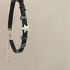Corrente de pescoço masculina preta estilo europeu e americano hip-hop punk rock coleira de couro pu pulseira de pescoço feminina joia de colar com rebite de caveira feminina