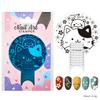 Plantilla de impresión de uñas de nuevos productos transfronterizos DIY Película Azul redonda multifuncional impresión de uñas esmalte de uñas placa de acero pintada