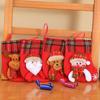 Calcetines navideños calientes transfronterizos calcetines de Papá Noel calcetines de cuadros rojos navideños calcetines decorativos navideños ventas directas de fábrica