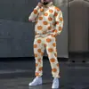 2025 Transfronteiriço Novos Elementos Criativos Halloween Moletom com Capuz Calça Conjunto Impressão Digital 3D Fábrica de Origem
