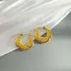Brincos Hidráulicos Europeus e Americanos Transfronteiriços com Toque de Luxo, Galvanizados e Não Desbotam, Presilhas de Orelha Geométricas Irregulares, Argolas da Moda Venda por Atacado