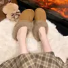 Pantuflas retro y casual estilo Birkenstock para usar en exteriores, nueva colección otoño/invierno 2026, forradas de felpa, fáciles de poner y con un diseño peludo de punta cerrada.