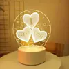 Explosiones de sonido al agitar oso 3D luz de noche acrílico lámpara de mesa pequeña dormitorio mesita de noche estilo ins actividad regalo fábrica al por mayor