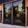 Pegatinas Decorativas de Vidrio Feliz Navidad Transfronterizas Escena de Copos de Nieve Arreglo de Ambiente Pegatinas para Ventana Pegatinas para Escaparate de Tienda Puerta