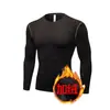Mallas Deportivas de Manga Larga Transfronterizas para Hombre, Entrenamiento de Carrera, Capa Base para Baloncesto, Forradas de Polar, Forradas de Polar para Adultos, Alta Elasticidad, Secado Rápido, Ropa de Fitness