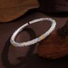 Pulseira Esmaltada Deusa das Doze Flores para Mulheres Nova Chinoiserie Antiga Flor Margarida Banhada a Prata Pura 999 Pulseira Aberta