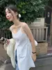 Elegante Camisola de Verano Coreana con Retazos de Encaje Francés, Temperamento, Ceñida a la Cintura, de un Solo Botón, para Vestir en Capas, Versátil, para Mujer