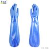 Luvas azuis de PVC impermeáveis alongadas, espessadas, resistentes a óleo, ácidos e álcalis, para pesca, produtos aquáticos, antiderrapantes, de plástico mergulhado, luvas de proteção
