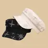 Novo Chapéu Flat Top com Borboleta de Strass para Mulheres, Chapéu de Sol da Moda e Versátil para Primavera e Verão, Chapéu Newsboy para Lazer ao Ar Livre com Proteção Solar
