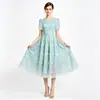 Diseño Original para Comercio Exterior y Ventas Transfronterizas, Lujo Ligero, Moda de Alta Gama, Conjunto de Vestido Ajustado con Cuello Redondo Bordado y Estampado