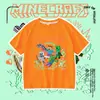 Camiseta de Manga Corta Colaboración Minecraft para Niños, Ropa Infantil de Creeper y Enderman, Top de Algodón de Manga Media de Verano 7