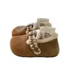 Zapatos Birkenstock para Mujer Estilo Retro Sencillos y Versátiles con Hebilla de Encaje Bordado Nuevo Estilo Invierno 2025 Slip-On Zapatos de Lana y Algodón