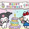La fiesta de cumpleaños está decorada con un fondo de decoración temática de Kulomi para las actividades del nuevo dibujo animado de Amazon