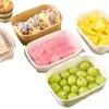 Tazón de Papel Kraft Engrosado e Impermeable, Caja Rectangular Desechable para Llevar, Caja para Comida Rápida, Tazón Redondo para Ensalada, Tazón para Comida Ligera