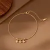 Nuevo Modelo 2025 Tobillera de Acero de Titanio de Dongguan para Mujer, Lujo Ligero y Sensación de Alta Gama, Acero Inoxidable Chapado en Oro de 18K, Tobillera para Mujer que No se Desvanece