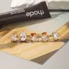 Brincos Phoenix Trend Cruzados Novos de Zircônia para Mulheres Studs Versáteis da Moda Aço Titânio Dourado 18K Não Desbota Brincos Anel