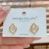 Pendientes Geométricos con Forma de Gota de Agua Estilo Coreano con Diseño Único, Pendientes Modernos con Piedra Ojo de Gato, Accesorios Versátiles para Orejas