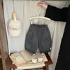 Calças de Algodão Puro para Meninas Outono Novo Bebê Cor Sólida Versátil Calças Casuais Primavera e Outono Bebê Soltas Retas Longas