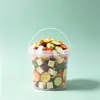Cubo Redondo de Plástico Grado Alimenticio 1.2L con Tapa, Sellado y Portátil, Cubo para Liofilización, Cubo para Empaque de Snacks para Mascotas, Venta Directa del Fabricante
