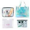 Bolsa Cosmética Transparente de PVC Bolsita con Cremallera Empaque de Viaje Bolso Láser de TPU con Logo Impreso Organizador de Viaje para Almacenamiento