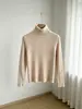 Novo Suéter de Malha Gola Alta Cor Sólida Feminino de Outono, Camisa Básica Slim Fit, Top Interno de Manga Longa, Direto da Fábrica