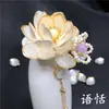Yitian ABS pétalos de loto blanco arroz ropa china antigua tocado l Pasador infantil pasador diy accesorios para pasador