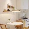 Lámpara colgante de restaurante estilo crema de madera natural, Lámpara de mesa para comedor Purui con protección ocular y veta de madera japonesa, Luz de brazo oscilante ajustable con forma de OVNI