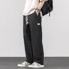 Venta al por mayor transfronterizaPantalones casuales de trabajo minimalistas estilo japonés para hombre, pantalones largos holgados rectos de ajuste limpio, de moda para verano