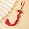 Pingente de Paz de Cabaça com Moeda de Cobre e Nó Chinês, Enfeite Festivo para Pendurar no Carro, Decoração para Porta Interna e Mesa de Cabeceira
