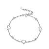Pulsera de Plata S925 Huasheng Jewelry con Cuentas de Corazón, Joyería de Platino, Venta Directa del Fabricante, Venta al por Mayor para Mercados de Nicho